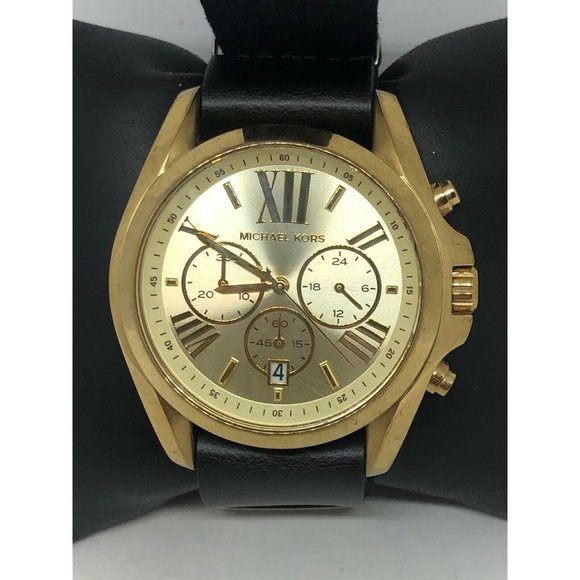 Michael Kors MK5605 Unisex Black Leather Analog Go main image 8